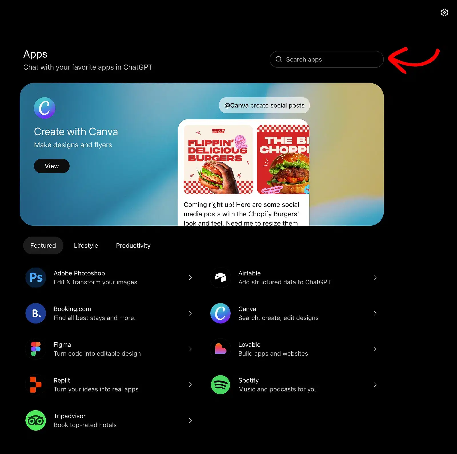 ChatGPT Apps directory, WPVibe app listing, Connect button visible