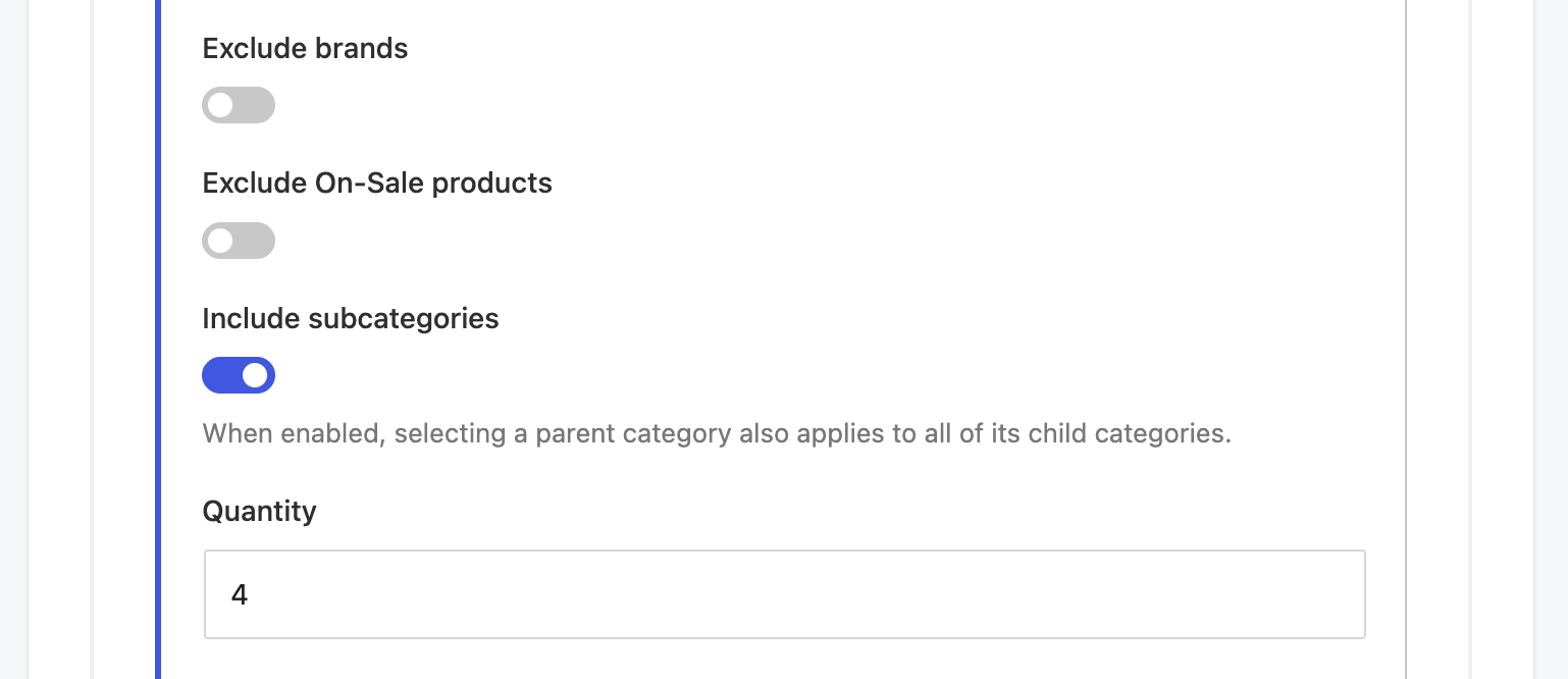 include subcategories