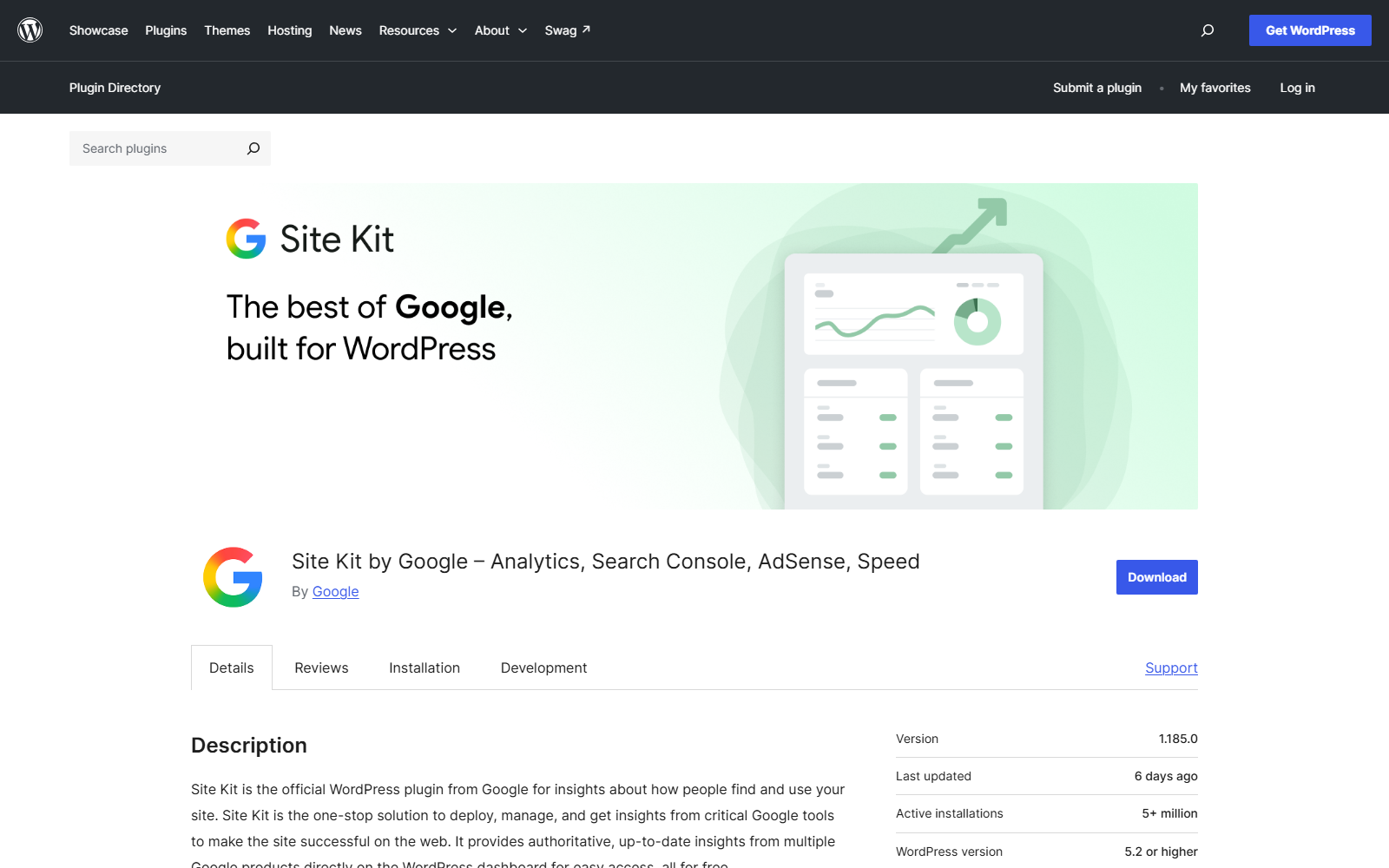 sitekit-wporg – aThemes Hero illustration for Site Kit by Google: analytics dashboard on a light mint background with the Google logo on the left
