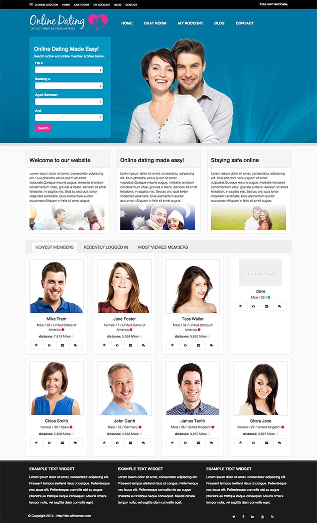 wordpress themes dating site