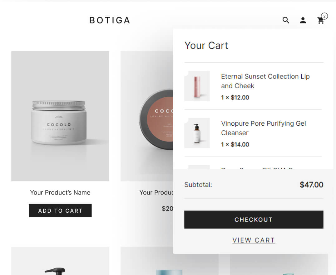 Botiga: Minimal, Customizable & Fast WooCommerce Theme