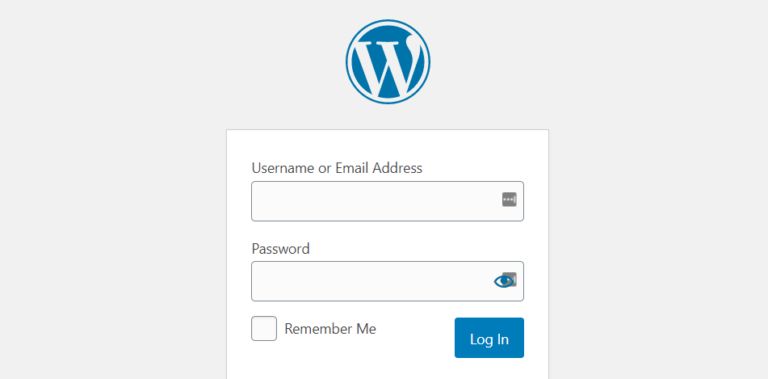 The WordPress login page.