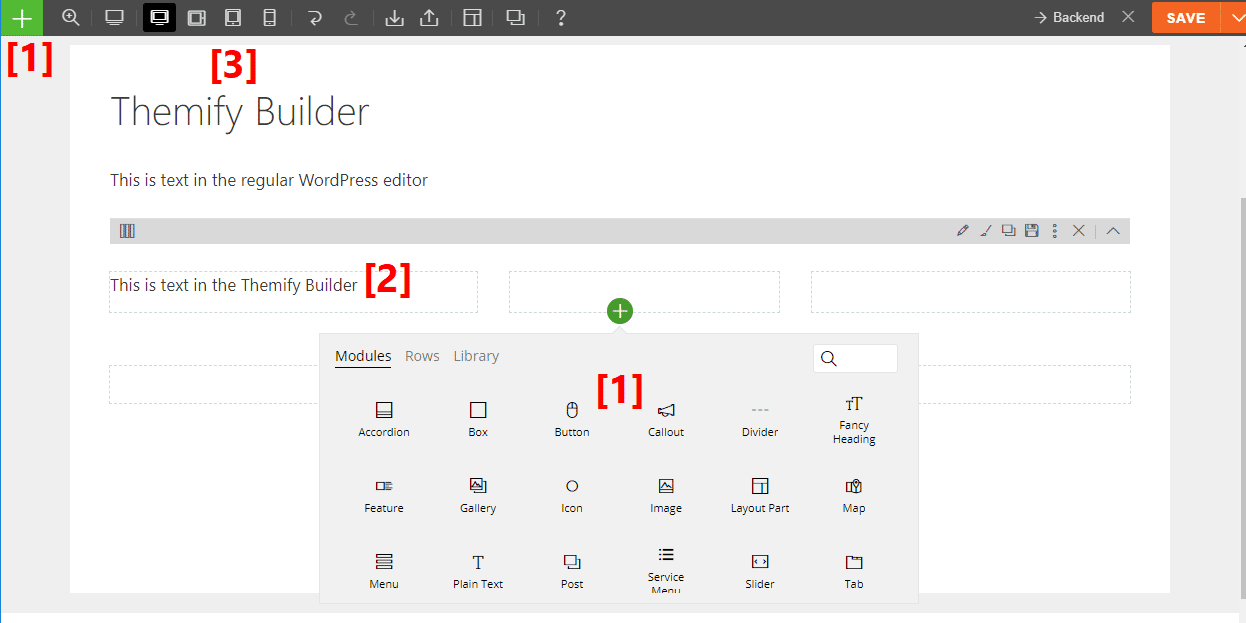 themify builder interface